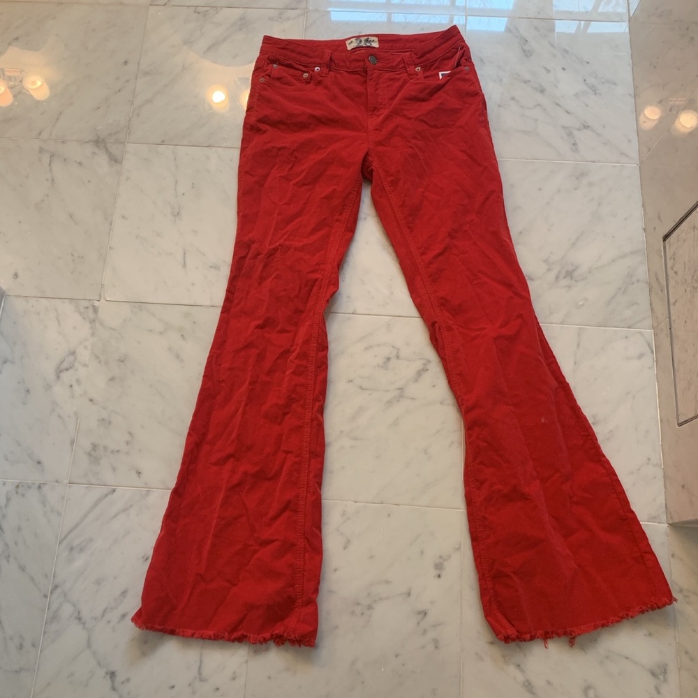 Free people Red flare jeans